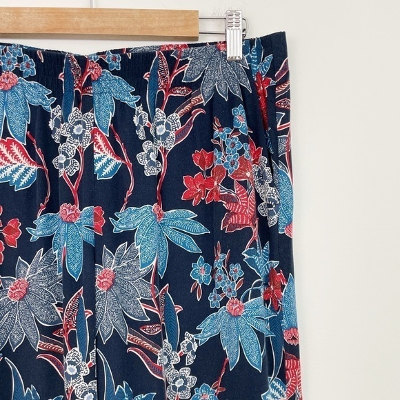 J. Jill Boho Floral Print Lagenlook Lightweight Wide Leg Casual Pants Size M - Picture 5 of 11